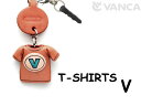 Tシャツ V (青) イヤホンジャックアクセサリー【レザー 本革 VANCA バンカクラフト革物語 国産 ハンドメイド 贈り物 即納】