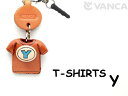 Tシャツ Y (青) イヤホンジャックアクセサリー【レザー 本革 VANCA バンカクラフト革物語 国産 ハンドメイド 贈り物 即納】