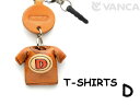 Tシャツ D (赤) イヤホンジャックアクセサリー【レザー 本革 VANCA バンカクラフト革物語 国産 ハンドメイド 贈り物 即納】