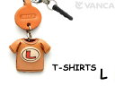 Tシャツ L (赤) イヤホンジャックアクセサリー【レザー 本革 VANCA バンカクラフト革物語 国産 ハンドメイド 贈り物 即納】