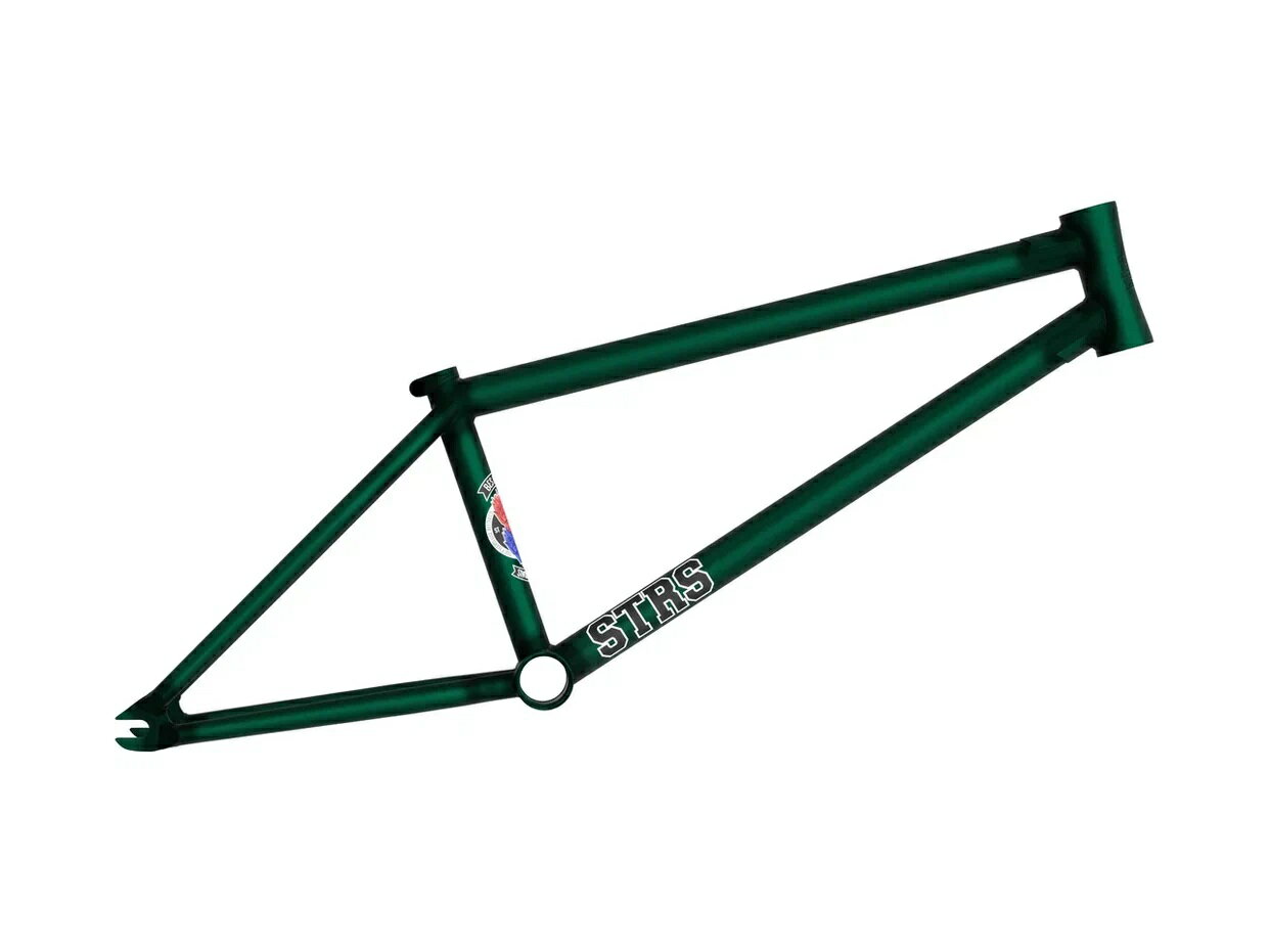 【BMX ストリート フレーム】 STRESS BES Frame (マットトランスグリーン) TT20.75"