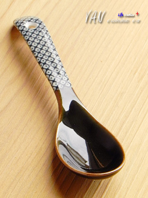 乐天商城 - レトロモダンカトラリー鹿の子(青）　磁器製レンゲ　カフェ食器/業務用