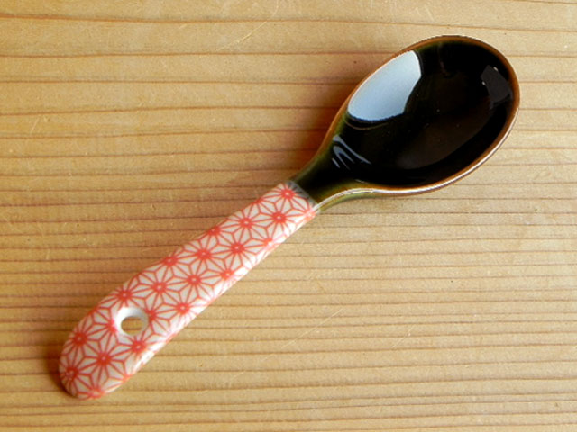 乐天商城 - レトロモダンカトラリー　麻の葉（赤）　磁器製レンゲカフェ食器/業務用