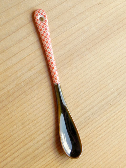 乐天商城 - レトロモダンカトラリー　鹿の子(赤）　磁器製　ジャムスプーン　　カフェ食器/業務用