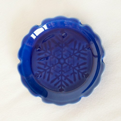 乐天商城 - 細工小皿 雪結晶3寸皿：青TOJIKITONYA/小皿/豆皿