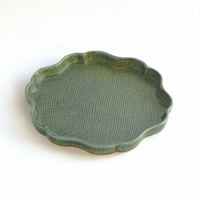 和三盆　小皿：緑菓子皿/TOJIKI TONYA/