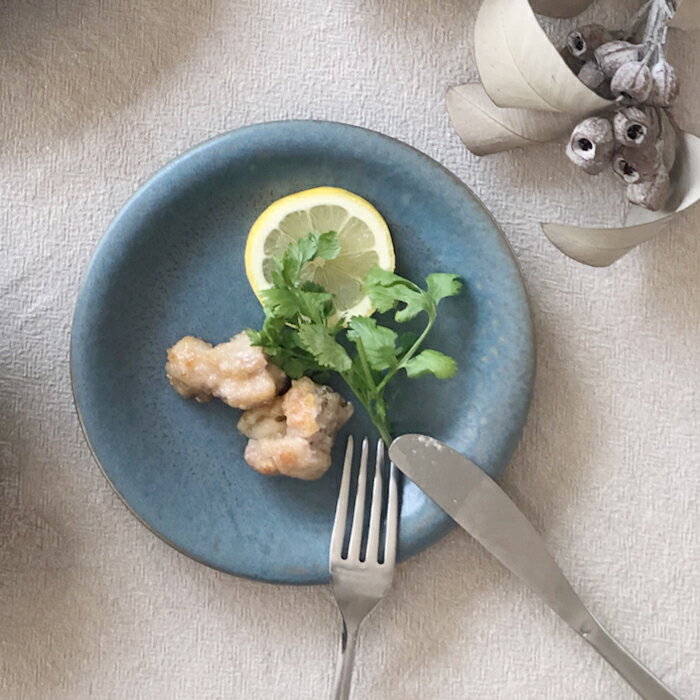 TOJIKI TONYA フレア グレージュブルー プレートS丸皿/中皿/取り皿