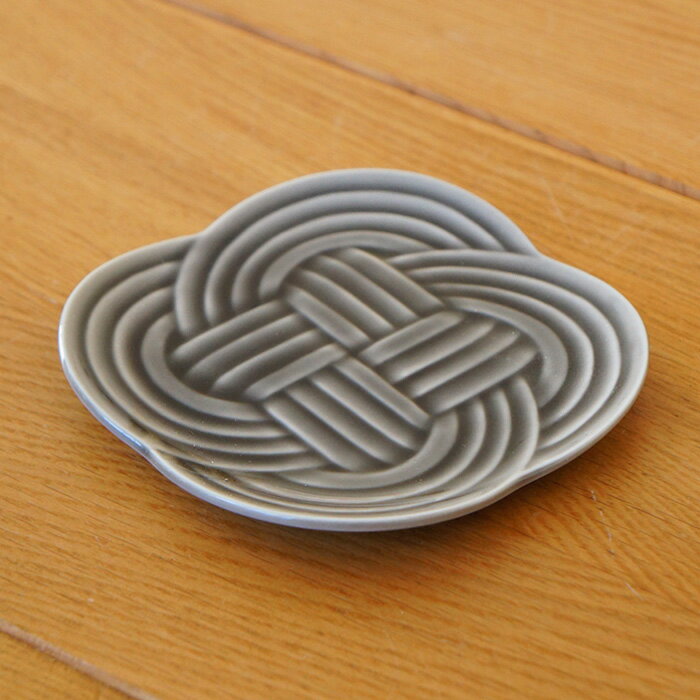 結び　小皿：グレー TOJIKI TONYA取り分け皿/和皿/(3.0)