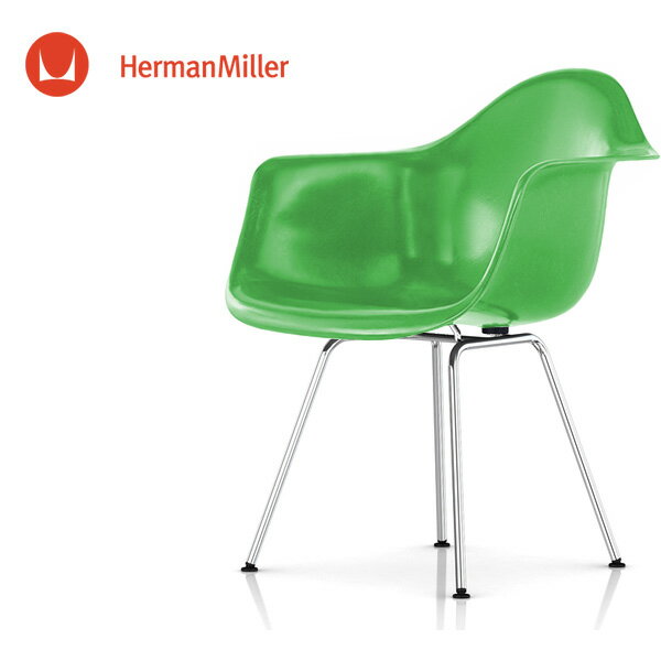 イームズ ファイバーグラスアームシェルチェア DFAX グリーン クロームベース スタンダードグライズ ［DFAX. 47 116 E8］【Herman Miller ハーマンミラー 正規品】