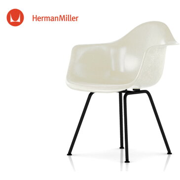 イームズ ファイバーグラスアームシェルチェア DFAX パーチメント ブラックベース スタンダードグライズ ［DFAX. BK 111 E8］【Herman Miller ハーマンミラー 正規品】