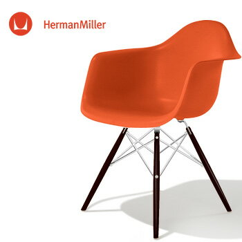 イームズ アームシェルチェア DAW レッド クロームベース エボニー［DAW. 47 EN ZE E8］【Herman Miller ハーマンミラー 正規品】