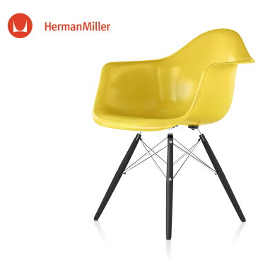 イームズ ファイバーグラスアームシェルチェア DFAW レモンイエロー クロームベース エボニー［DFAW. 47 EN 115 E8］【Herman Miller ハーマンミラー 正規品】