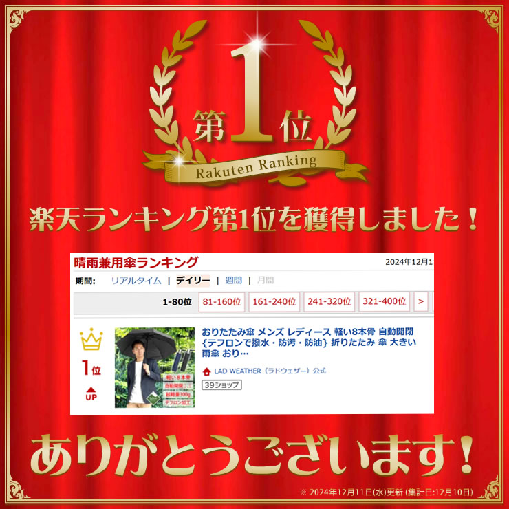 LAD WEATHER 折りたたみ傘 メンズ レディースのイメージ