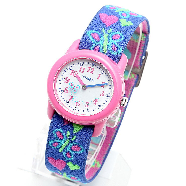 タイメックス キッズ TIMEX KIDS アナログ 腕時計 バタフライ×ハート 子供用 キッズ時計 キッズウォッチ エラスティックストラップ T89001