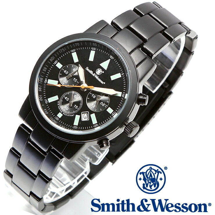 [正規品] スミス＆ウェッソン Smith & Wesson クロノグラフ ミリタリー腕時計 PILOT WATCH CHRONOGRAPH BLACK SWW-169 [あす楽] [送料無料] [雑誌掲載ブランド]