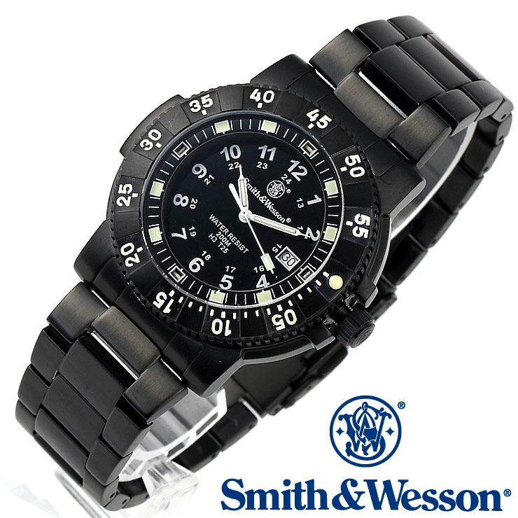 [正規品] スミス＆ウェッソン Smith & Wesson スイス トリチウム ミリタリー腕時計 SWISS TRITIUM 357 SERIES COMMANDER WATCH BLACK SWW-357-BSS [あす楽] [送料無料] [雑誌掲載ブランド]