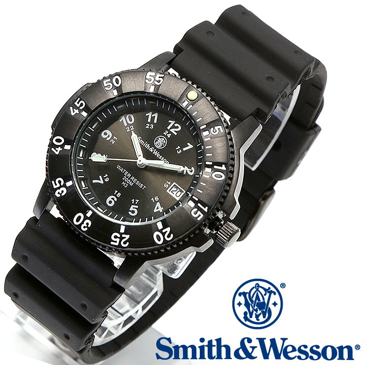 正規品 スミス＆ウェッソン Smith Wesson スイス トリチウム ミリタリー腕時計 SWISS TRITIUM SPORT WATCH BLACK SWW-450-BLK あす楽 送料無料 雑誌掲載ブランド