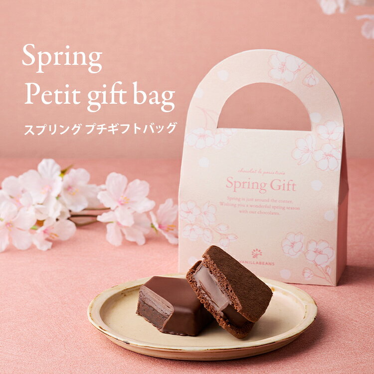 【店内全品が即日発送】スプリングプチギフトバッグ 2個入 [3/23着迄] ホワイトデー 2026 お返し チョコレート 横浜 バニラビーンズ | 生チョコ 洋菓子 お菓子 チョコレートギフト ギフト 個包装 詰め合わせ お取り寄せ スイーツ 春ギフト 配り用