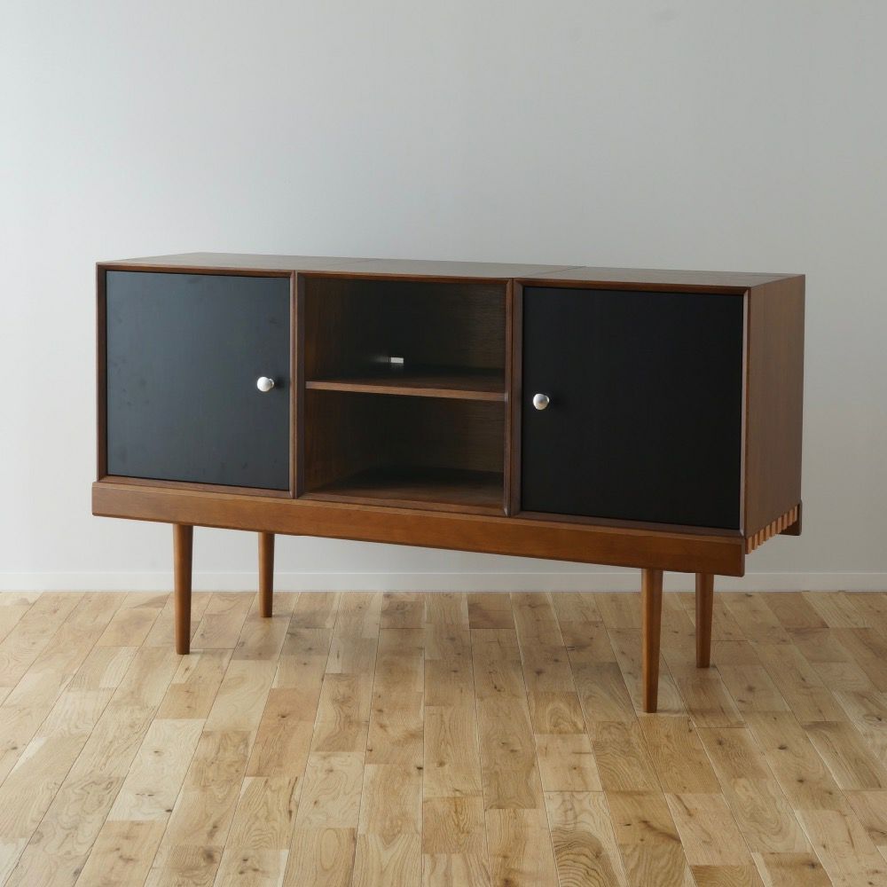 【在庫あり】826STANDARD UNIT126cm サイドボードIセット ウッドレッグ [BDB1BDS3SW] ブラウン