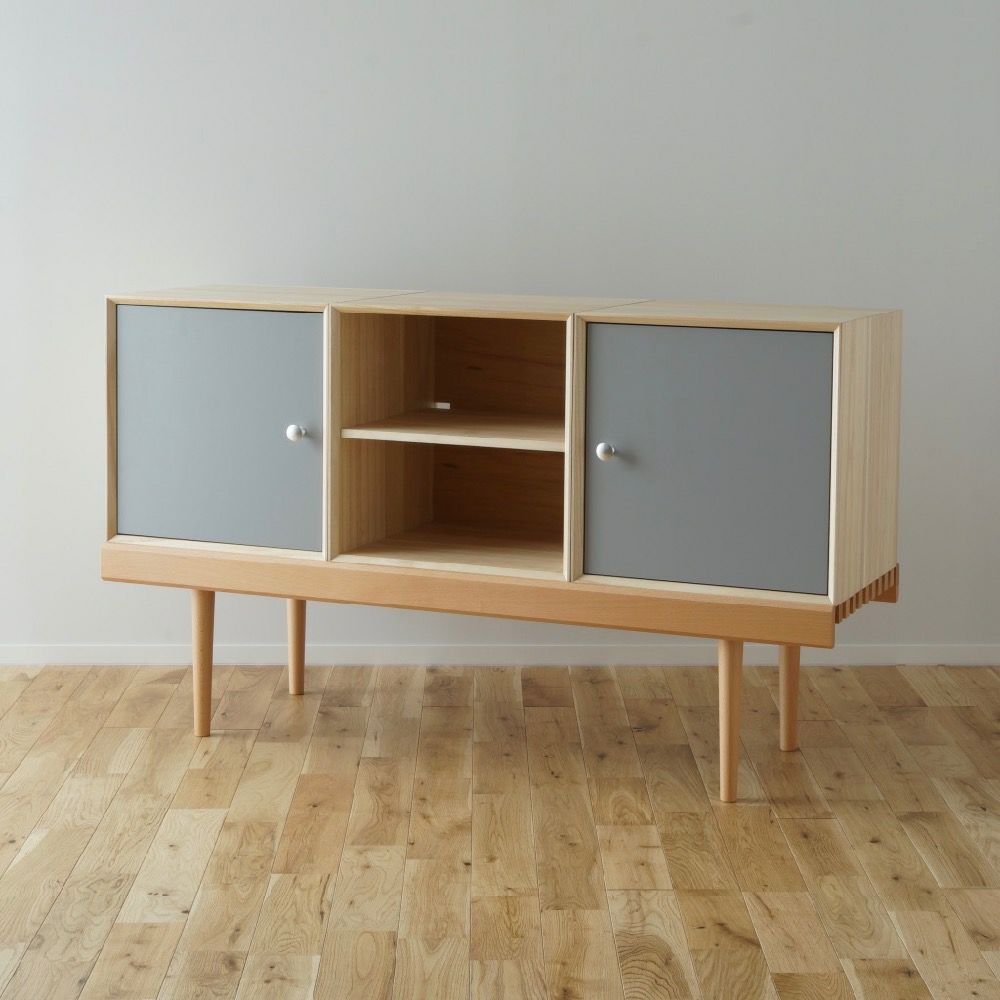 【在庫あり】826STANDARD UNIT126cm サイドボードIセット ウッドレッグ [BDB1BDS3SW] ナチュラル