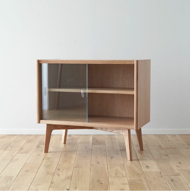 マルニ60+ コンビネーション オープンシェルフ63（溝あり） オーク ガラスドア（2枚1組） 脚組 セット