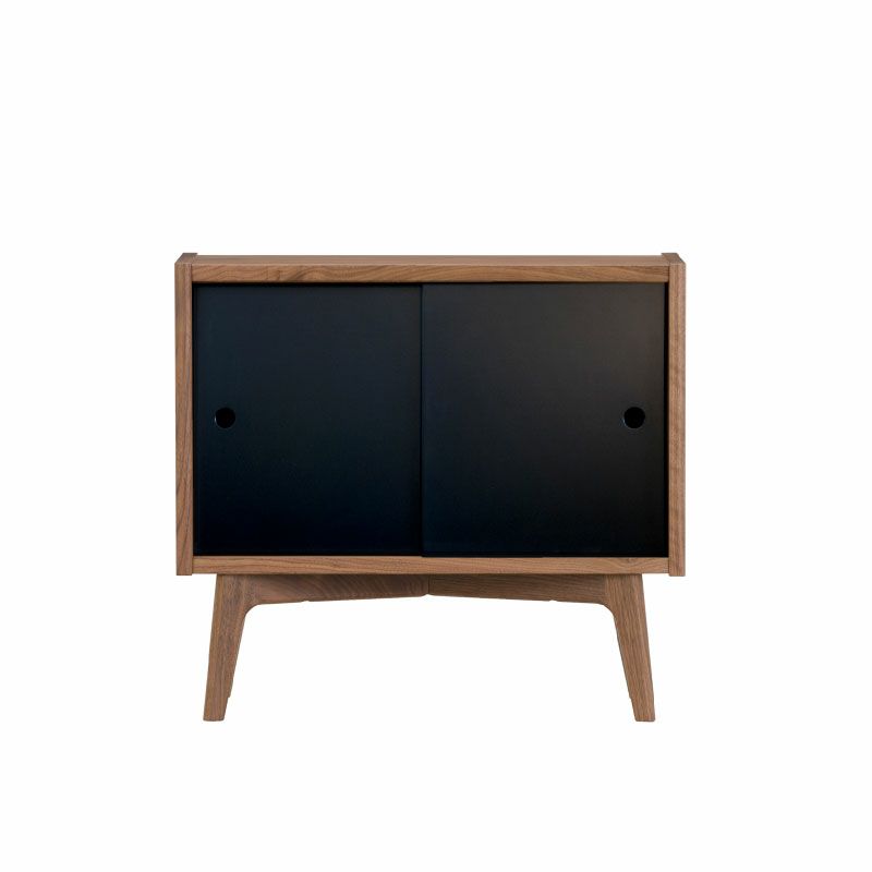 マルニ60+ コンビネーション オープンシェルフ63（溝あり） ウォルナット カラードア ブラック（2枚1組） 脚組 セット