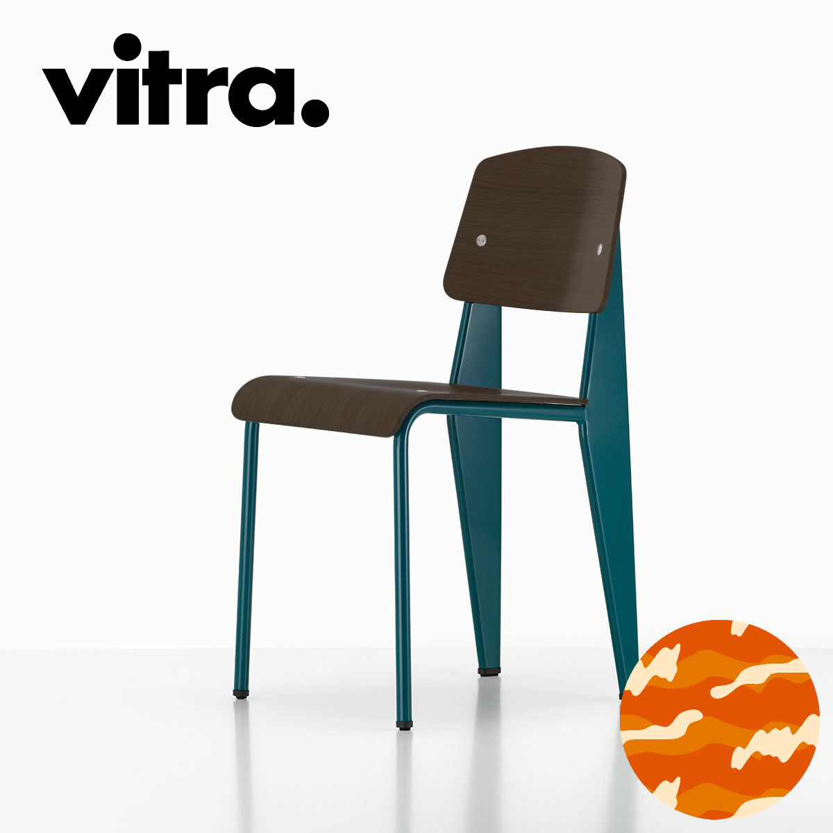 Vitra(ヴィトラ) スタンダードチェア(Standard Chair)プルーヴェブルーディナスティ(Prouvé Bleu Dynastie)|ジャン・プルーヴェ [2]