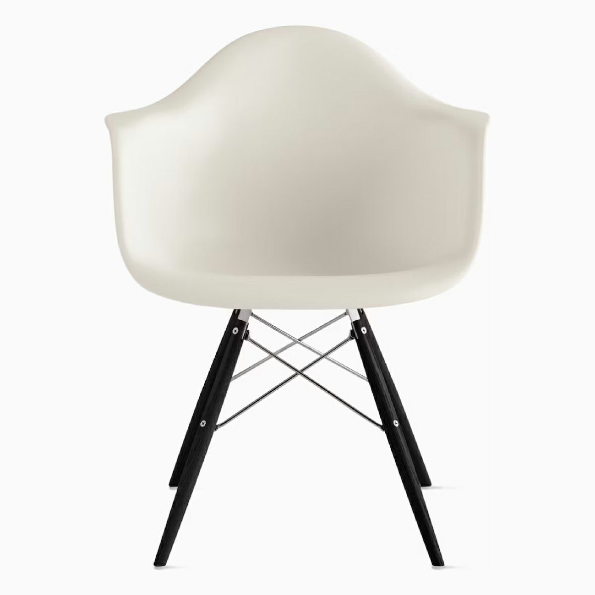 イームズ アームシェルチェア DAW ホワイト クロームベース エボニー［DAW. 47 EN ZF E8］