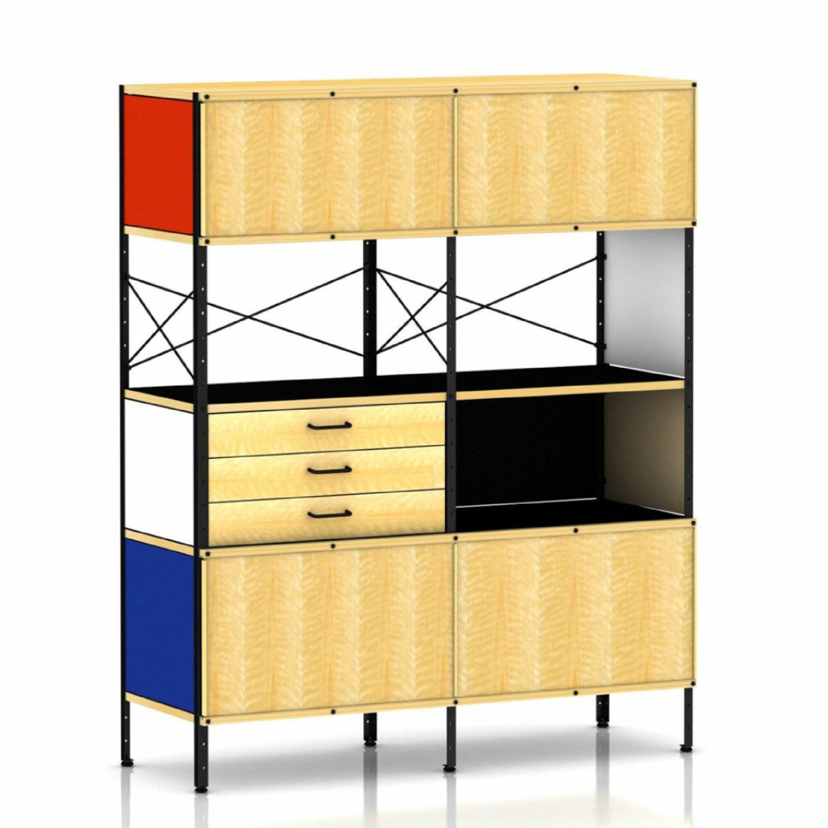 イームズ ストレージユニットESU マルチカラー／ブラック 4段2列［ESU420. BU W9］
