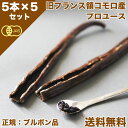 【 春のお菓子作り応援! ポイント3倍!! 】バニラビーンズ 香り Vanillin 一般比:2.5倍 オーガニックコモロ産 5本入×5個セット 有機JAS..