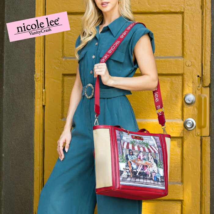 nicolelee ニコールリーPRT16970 SISTERS SECRET キャンバストートバッグ 仕事 通勤 綺麗め レディース バッグ 鞄 大容量 高見え ヴィーガンレザー デザインバッグ 個性的 アメリカブランド 20代 30代 40代 50代 60代
