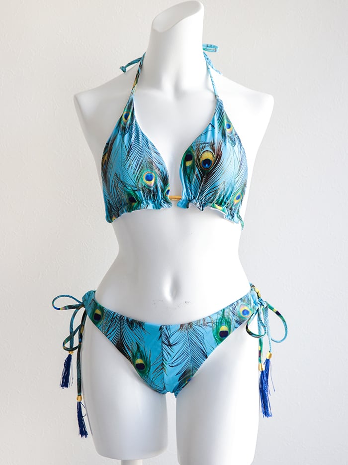 水着レディース 水着ビキニ ワンピース 水着 エキゾチックブルーグラス ビキニ [ブルー] レディース セクシー かわいいビキニ (S・Mサイズ) vsw-s2367