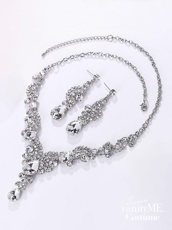 コスプレアイテム 小物【2点セット 】ネックレス＆ピアス シルバージェエリー コスプレ 衣装 仮装 コス..