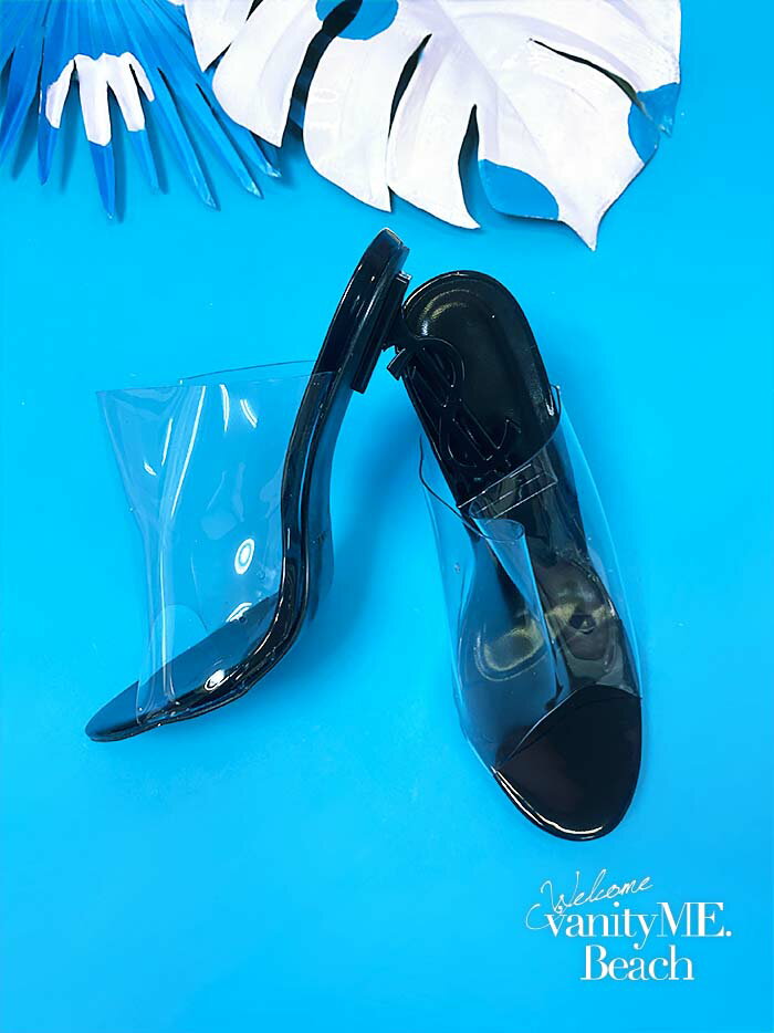 水着 アイテム beach sandals ドルヒールサンダル［ピンク・ブラック］ ビーチ リゾート レディース(22.5cm〜24.5cm) vsh-674b