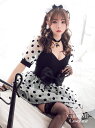 メイドコスプレ コスプレ メイドコンカフェ【2点セット】DOT Maid ドットメイド ブラック (S・M・Lサイズ) コスプレ 衣装 仮装 コスチューム おばけ vcsot-23907-1c