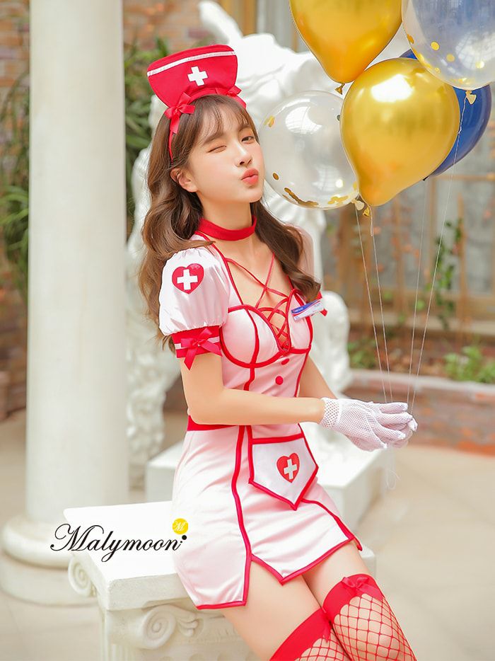 [正規品] ハロウィン ナース コスプレ ナース服 大人女子 ナースコスプレ ナースコスプレ衣装 ナースコスチューム 衣装 仮装 コスチューム 看護師 制服 可愛い ハロウィン服 【6点セット】Malymoon マリームーン 2カラー ピンク パープル フリーサイズ mls9545 vanityme-10008085 vanityME. (バニティーミー) サンプル画像2