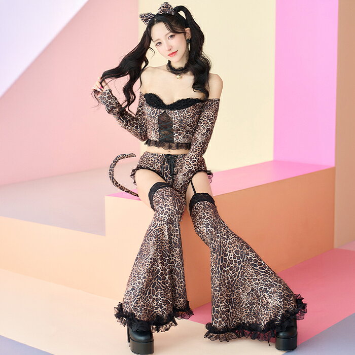 ハロウィン コスプレ猫 豹柄 猫 コスプレ 猫耳 猫しっぽ 猫ちゃん 猫コスプレ 仮装 コスチューム かわいい レディース 大人 ハロウィンウェア ハロウィンコスプレ猫耳 レオパード 【5点セット】avangal 109 レースシースルーアニマルキャット ヒョウ柄 vcsct-260161-2a vanityme-10014451 vanityME. (バニティーミー) パッケージ画像