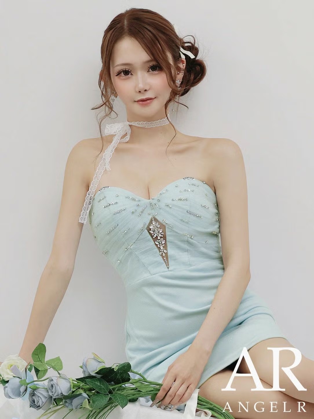 樂天商城 - AngelR エンジェルアール フロントカットビジューメッシュタイトマイクロミニドレス ar25875