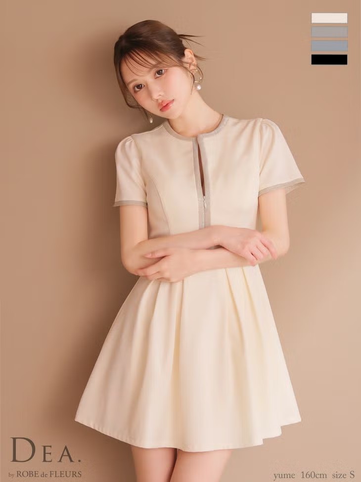 樂天商城 - キャバドレス ミニ 大人 高級キャバドレス ミニドレス クラブ ワンピース キャバドレス ミニ 大人 高級キャバドレス DEA. ディア バイ ローブドフルール クラシカルフロントパイピングフレアミニキャバドレス de3357