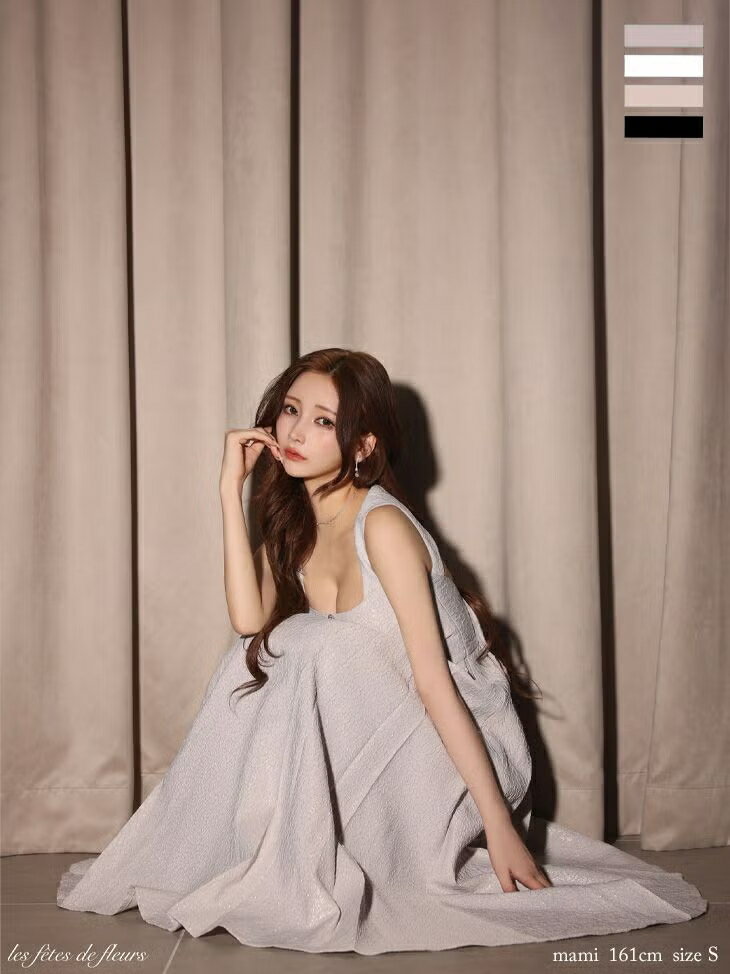 Rakuten - Les fetes de fleurs レフェットデフルール 【Lサイズあり】charmer jacquard back ribbon long dress LF4635