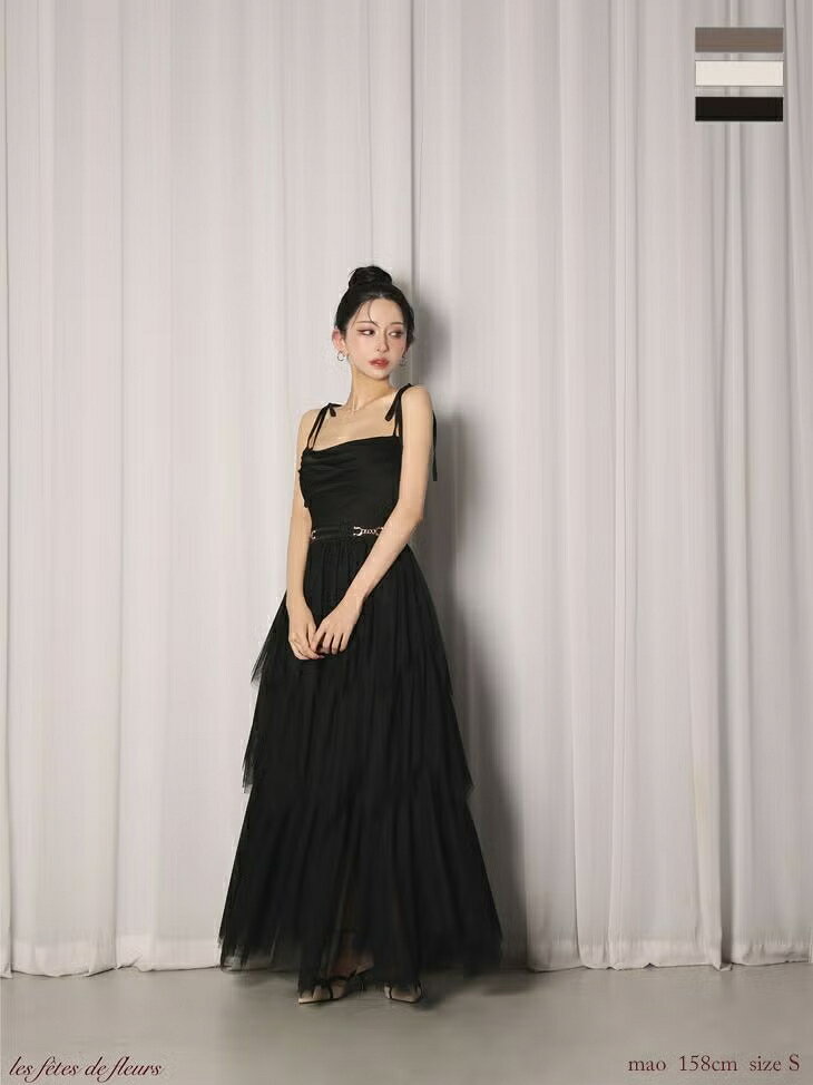樂天商城 - Les fetes de fleurs レフェットデフルール【XSサイズあり】 luxe tulle long dress LF4636
