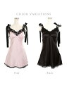 【SALE】 ROBE de FLEURS ローブドフルール ブラック サテンレースルームウェア ベビードール セクシー かわいい セットアップ ランジェリー ...