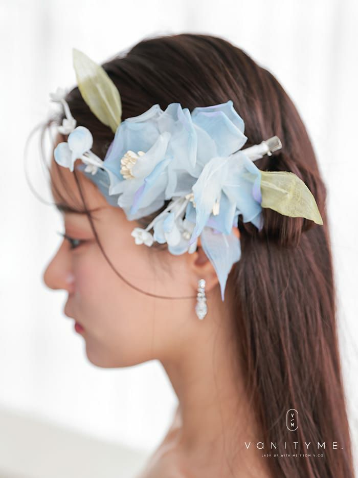 【2点セット】vanityME.couture. フラワーコサージュ ヘッドアクセ [ブルー] vcsit-2433