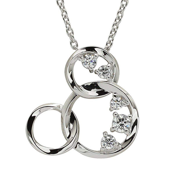 ディズニー シルバー ネックレス ミッキー《フェイスジルコニア》ペンダント アクセサリー Disney プレゼント ギフト 通販 楽天 プレゼント ミッキーマ...