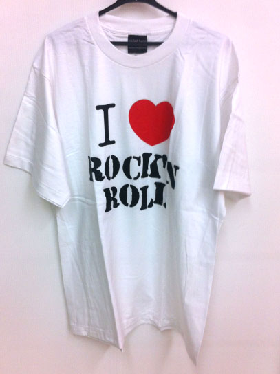 【メール便送料無料】Tシャツ I LOVE ROCK'N ROLL 音楽 ロゴ ホワイト 白 半袖 ユニセックス Sサイズ Lサイズ | アイラブ ロック ROCK トップス カットソー ルームウェア 部屋着 春 夏 秋 メンズ レディース 大人 かっこいい おしゃれ ライブ コンサート 音楽フェス M3