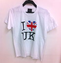 【メール便送料無料】Tシャツ I LOVE UK ロゴ ホワイト 白 半袖 メンズ Mサイズ | イギリス ユニオンジャック アイラブ UK トップス カットソ...