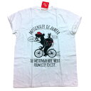 【メール便送料無料】Tシャツ くま 自転車 ホワイト イラスト 白色 半袖 レディース Mサイズ | トップス カットソー ルームウェア 部屋着 春 夏 秋 中学生 高校生 女子 女性 女性用 女性向け 大人かわいい 楽天マラソン 買い回り 送料無料 1000円ぽっきり 1000円ポッキリ M3