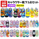 【メール便送料無料】 ジュニア 靴下 キャラクター 3足セット 15〜21cm | ポケモン ポケットモンスター ピカチュウ ニャオハ リザードン イーブイ ち...