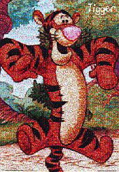 ディズニー　ティガーキャラクターポスター《WINNIE THE POOH-tigger mosaic ...