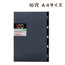 受発注商品 ナカバヤシ 100年台紙 フリー替台紙 10穴 A4 アH-A4YR-5-D ブラック 黒台紙